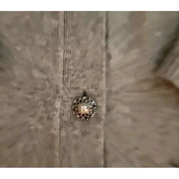 Talbots Sweater Cardigan  Open Front Womens Large Rhinestone Pearl Buttons - Picture 10 of 10